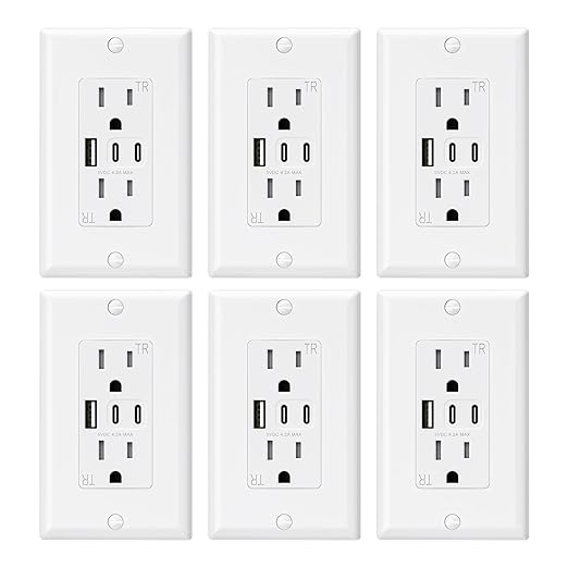 ELEGRP USB Outlets, 15 Amp Wall Outlet by ELEGRP%7CELEGROUP
