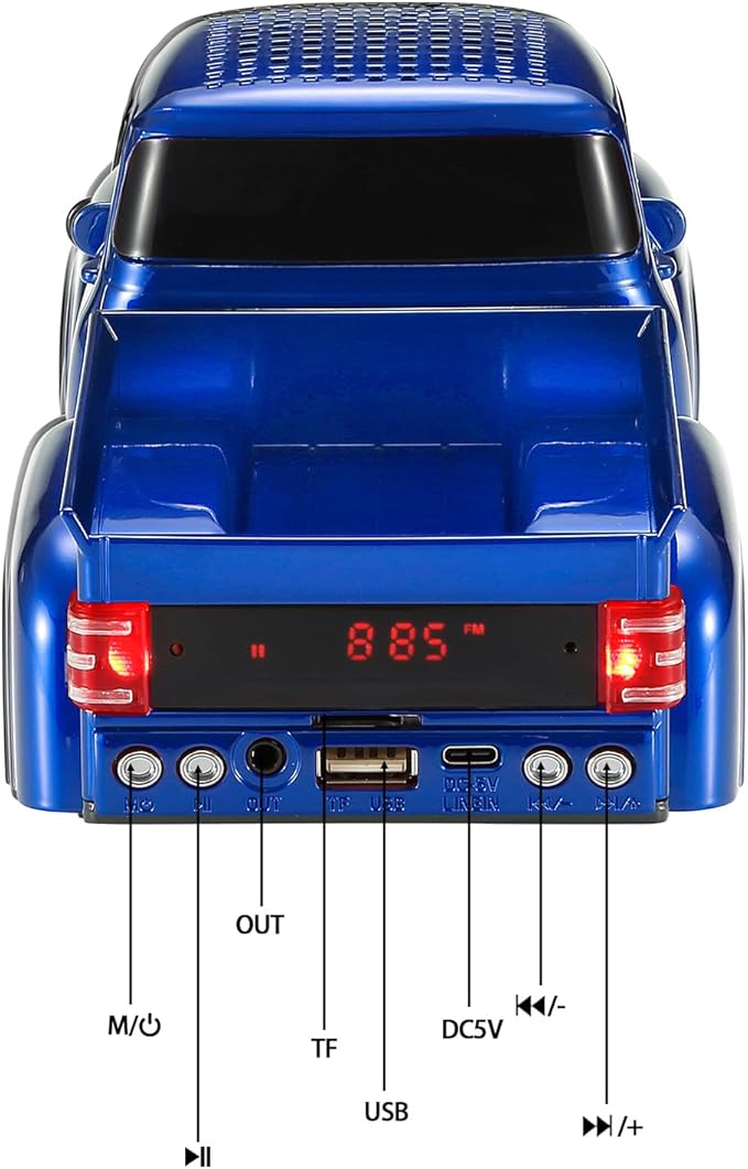 WSTER WS-538 Retro Pickup Truck Bluetooth Replica Speaker – Portable Wireless - Image 8