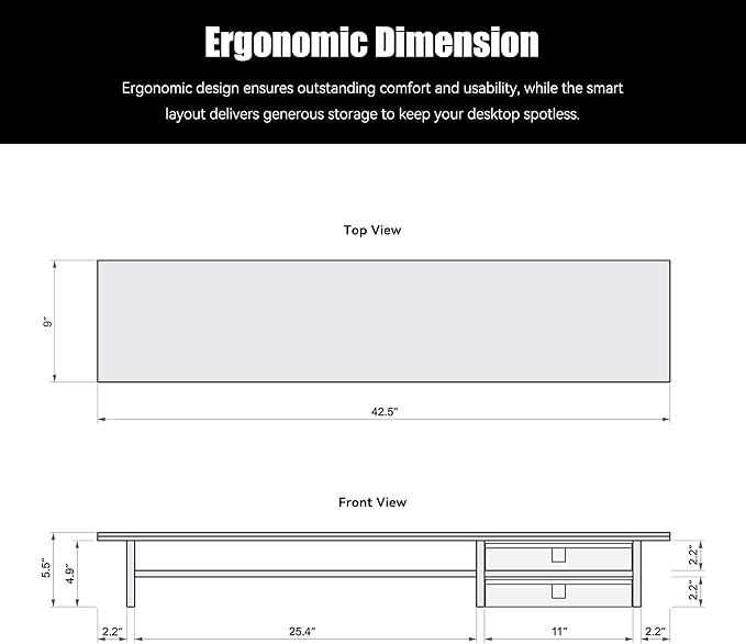 FENSULN Dual‑Tier Monitor Stand Riser - Image 4