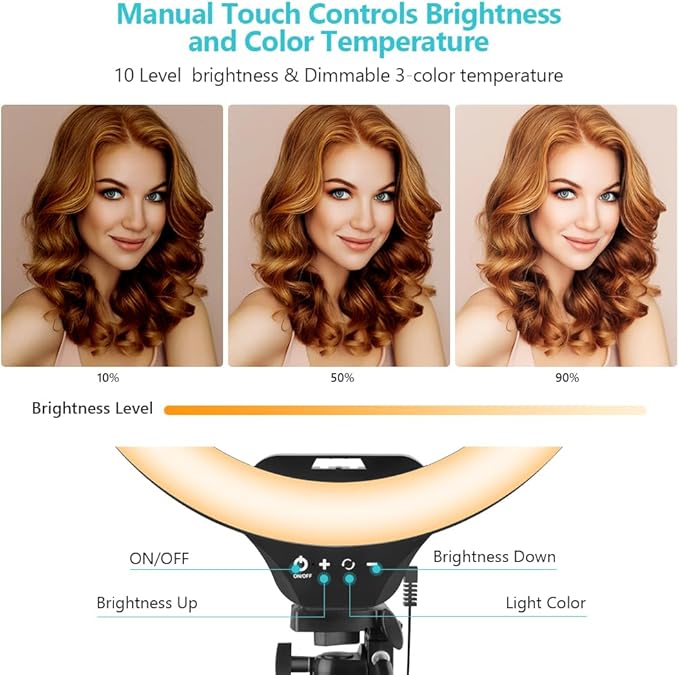 Sensyne 14" Ring Light with Tripod Stand, LED Circle Light with Phone Holder - Image 6