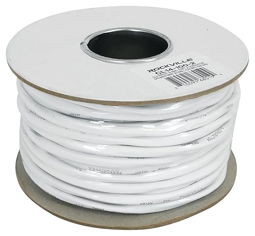 Rockville CL14-100-2 14 AWG 100ft Speaker Wire, CL2 Rated, 70V/100V Compatible by Rockville