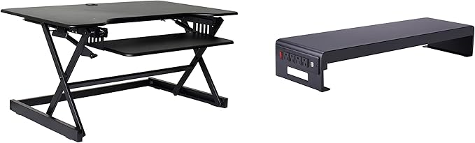 Rocelco 40" Large Height Adjustable Standing Desk Converter by Rocelco