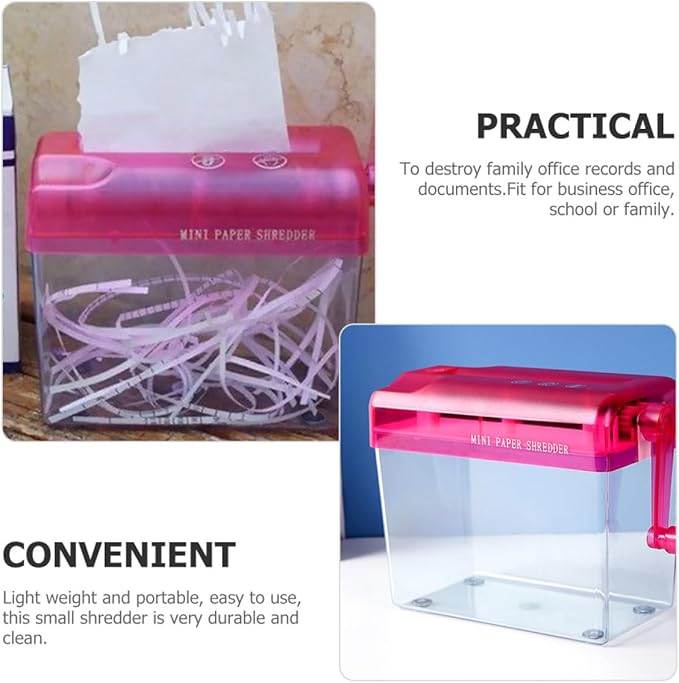 Healeved Manual Paper Shredder Desktop Small Wear-Resistant Hand Crank Shredder - Image 6