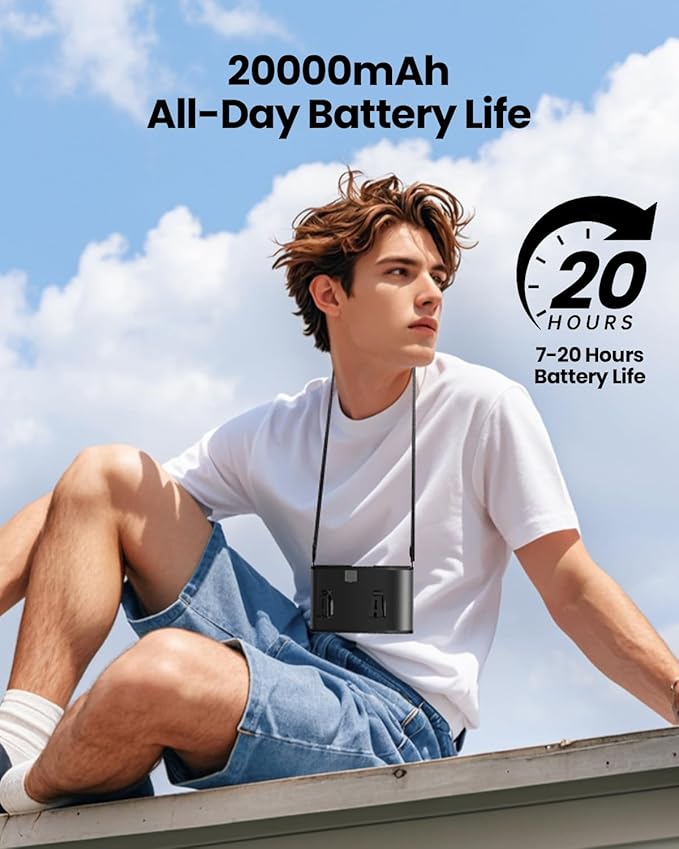 coldSky Portable Waist Fan, Upgraded 10 Speeds Personal Fan Clip On Shirt - Image 4