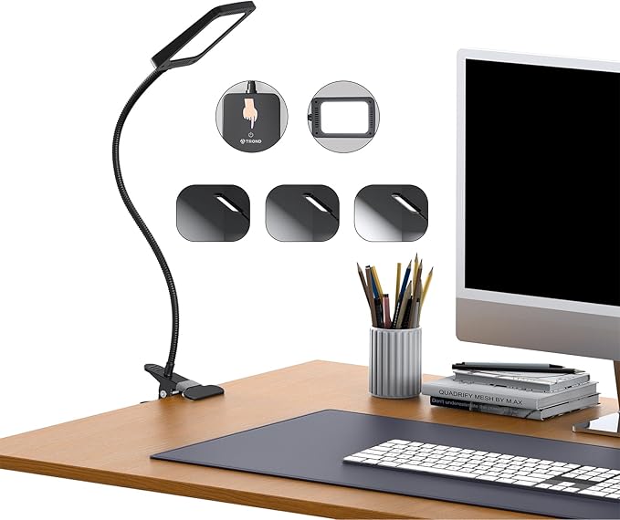 TROND LED Desk Lamp with Clamp, 1000LM Super Bright 3-Level Dimmable Desk Light by TRONDOfficial