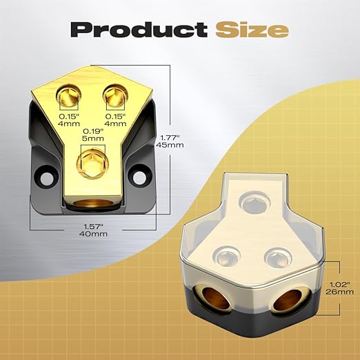 Distribution Block Car Audio, 2 Way Power Distribution Block 0/2/4 Gauge in - Image 2