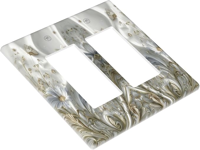 Bvtewkhz Boho Floral Wild Flower 2 Gang Double Rocker Decorative Light Switch - Image 3