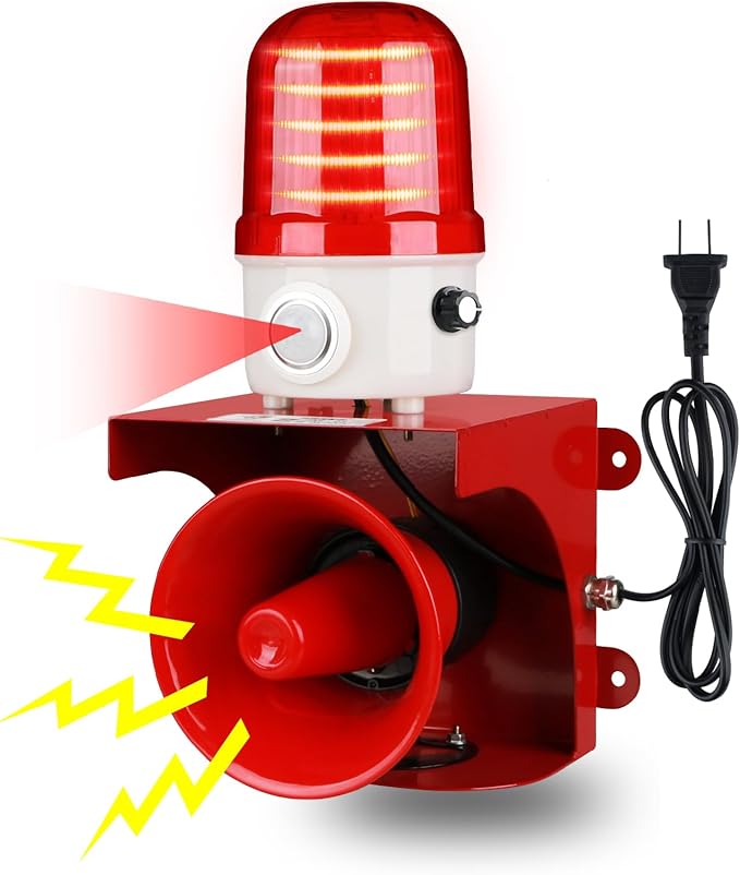 Motion Sensor Alarm with Human Detection, 120dB Adjustable Siren & LED Strobe by Unknown