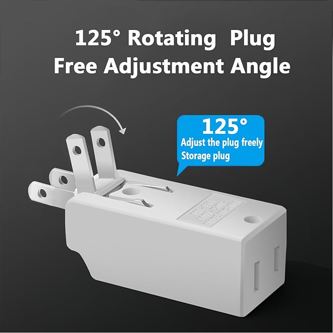 Multi Plug Outlet Extender, AC Flat Plug Adapter Outlet, Mini Indoor Wall Tap - Image 2