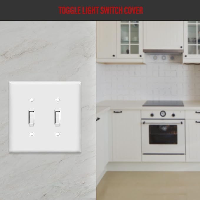 ENERLITES Toggle Switch Wall Plate, 2-Gang 4.88" x 4.92", UL Listed, - Image 5