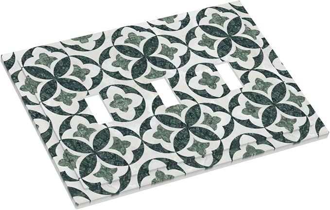 Bvtewkhz Green Luxury Modern Cubic Marble 3 Gang Triple Toggle Decorative Light - Image 3