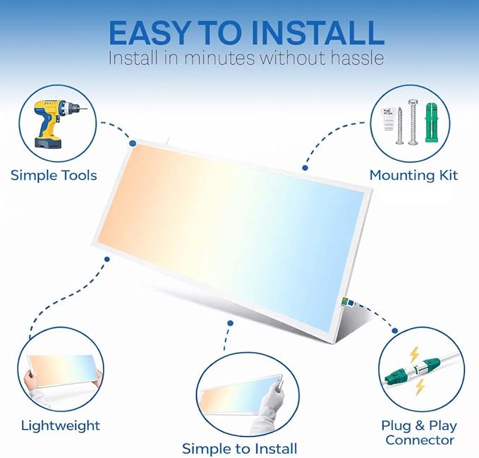 2X4 LED Flat Panel Light with Emergency Battery Backup, 50W 3000K/4000K/5000K - Image 7