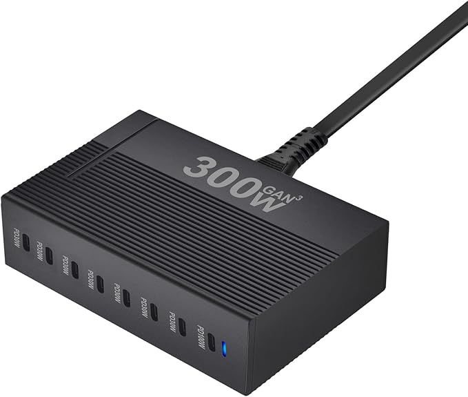 OHLOPL 300W 8-Port GaN PD3.1 Desktop Charging Station | Intelligent Power - Image 4