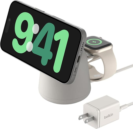 Belkin 2-in-1 MagSafe Wireless Charging Dock 15W Fast Charge iPhone Charger by Belkin