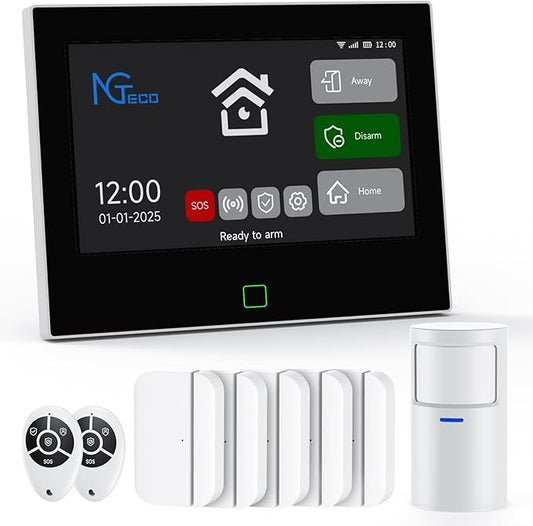 Wireless Home Alarm System 9 PCS, 2.4G WiFi Alarm System by NGTeco
