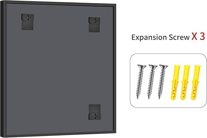 Bathroom Mirror, 42 x 36 Inch Brushed Black Rectangle Mirror, 0.6" Thickened - Image 9