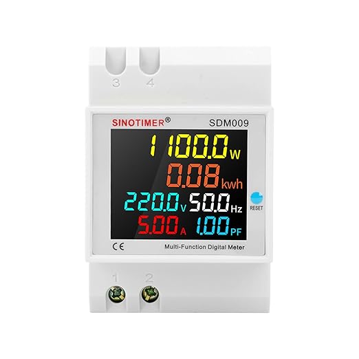 6IN1 Single Phase Energy Meter Din Rail Electricity Usage Monitor AC 40-300V by SINOTIMER