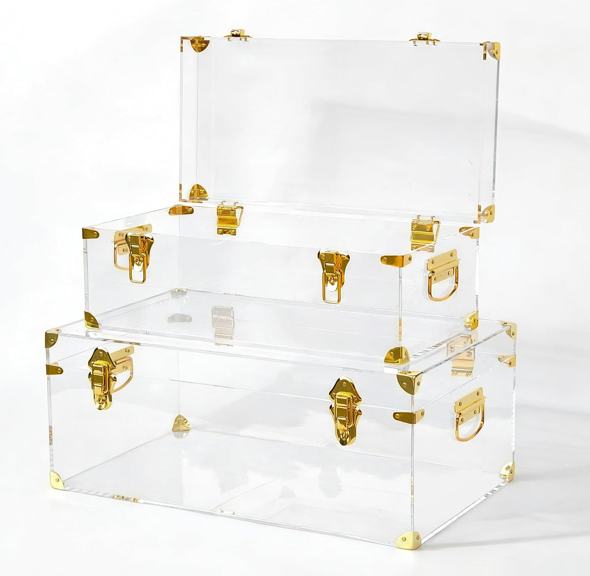 vixdonos acrylic storage chest decorative trunk set of, main product view