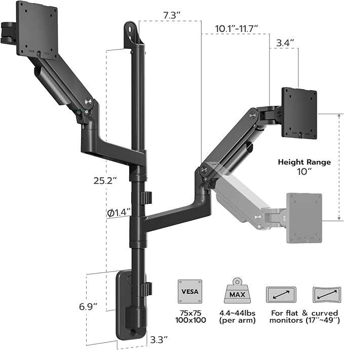 ARES WING Dual Monitor Wall Mount - Image 9