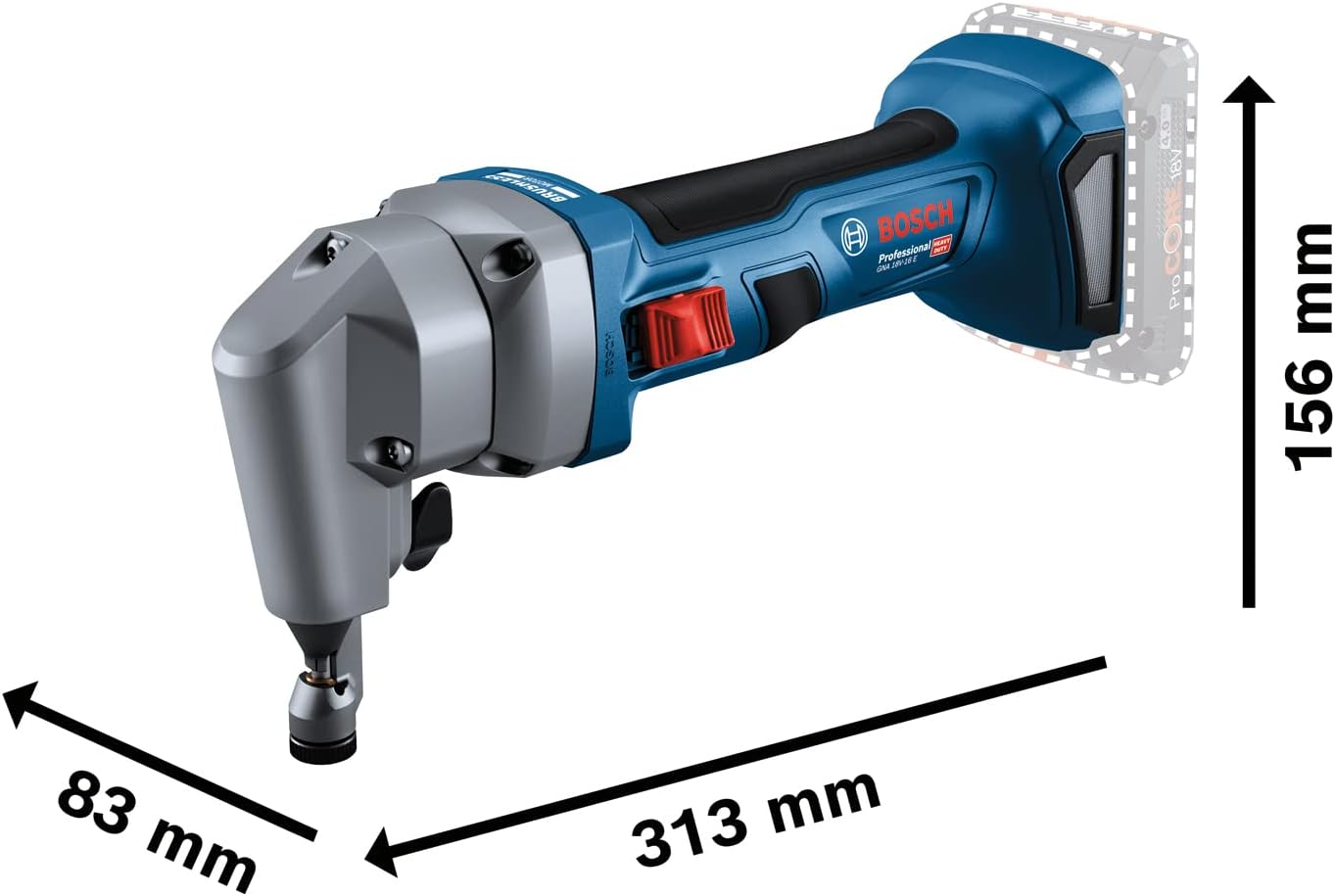 Bosch Professional 18V System Battery Rodent GNA 18V-16 E (Power 700 W, Brushless Motor Technology, Battery/Charger Not Included)