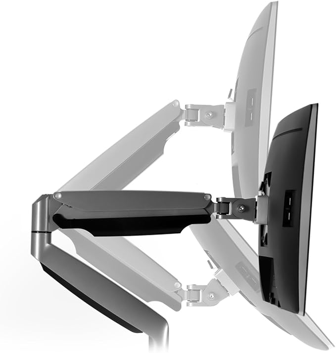 Mount-It! Dual Monitor Arm Mount Desk Stand Two Articulating Gas Spring Height - Image 6