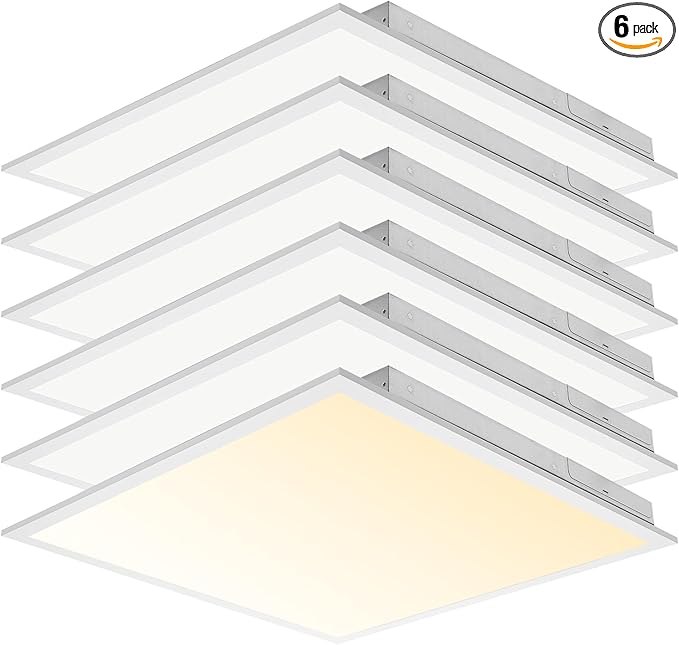 CycevSun 6-Pack 2x2 LED Flat Panel Light Drop Ceiling, Bright 4400LM, 3CCT by CycevSun