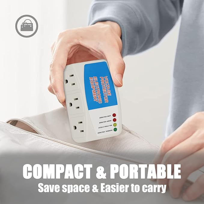 BSEED Surge Protector Power Strip Home Appliance, 3 Outlet Power Surge Protector - Image 5