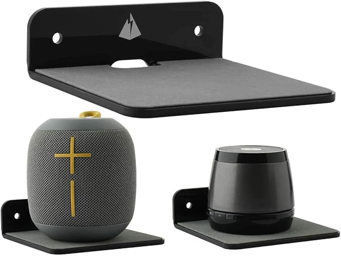 TXEsign Small Floating Shelves Speaker Shelves-2 Pack Wall Shelves Speaker Mount - Image 4