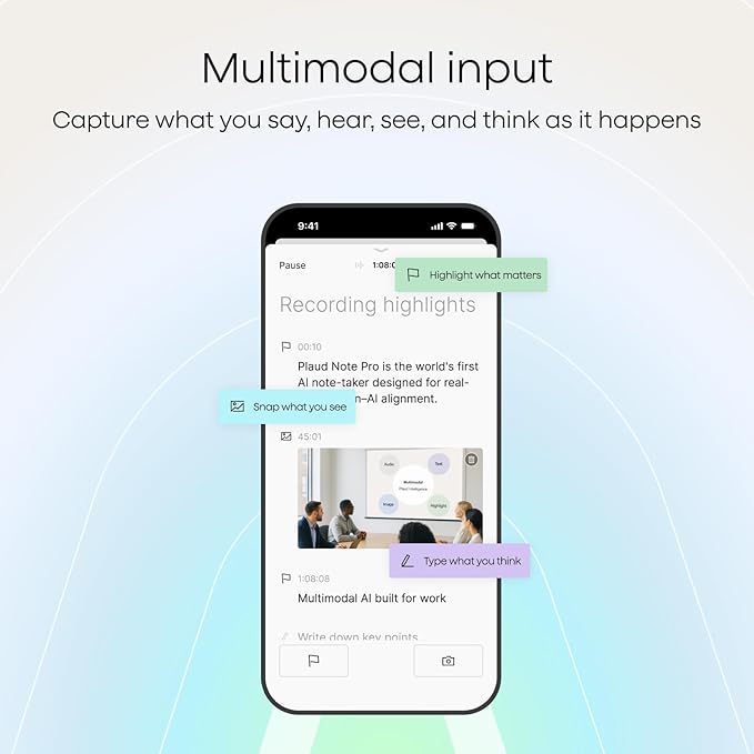 Plaud NotePin S AI Voice Recorder, Wearable AI Notetaker, AI Transcribe & - Image 4