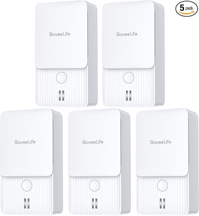 GoveeLife Water Leak Detectors 5 Pack, 100dB Adjustable Audio Alarm and Leak by GoveeLife