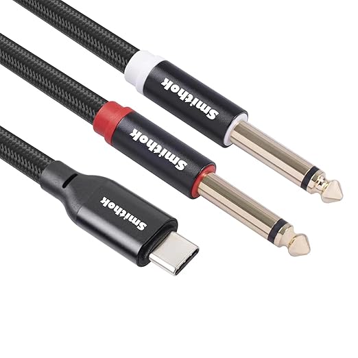 Smithok USB C to Dual 6.35mm 1/4 inch Stereo Splitter Y Cable, USB Type C to - Image 8
