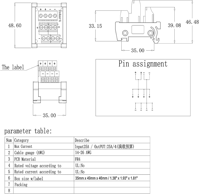 ANMBEST 2 in 4 Out Terminal Blocks Module, DIN Rail and Panel Mounting Power - Image 5