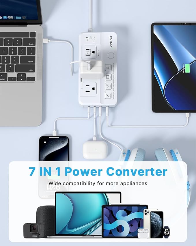 220V to 110V Voltage Converter, VINTAR 2000W Travel Converter - Image 5