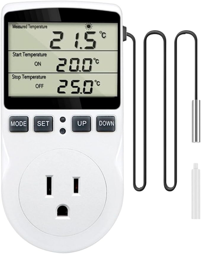 1800W Digital Thermostat Controller Plug in Heater Cooling Temperature by ecoartheating