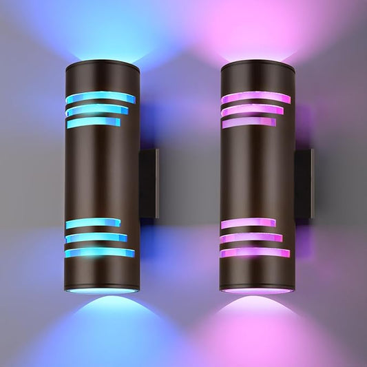 Smart WiFi Outdoor Wall Lights Exterior 2 Pack, Up and Down Porch Lights by RosykiteBuyNow