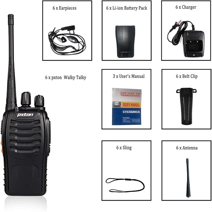 pxton Two Way Radios Long Range Walkie Talkies - Image 7