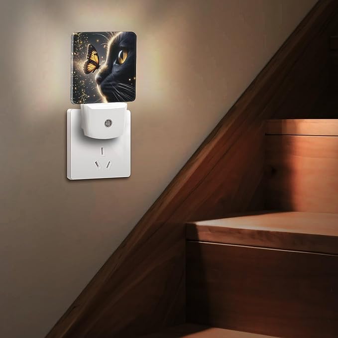 YKJAHSD Cat Butterfly Night Light, Plug into Wall Decor Nightlights - Image 6