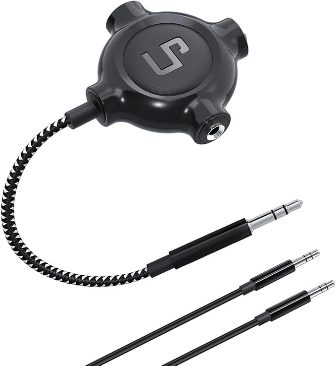 LP Headphone Splitter, Nylon-Braided 3.5mm Audio Stereo Splitter, Male to 3 by LP