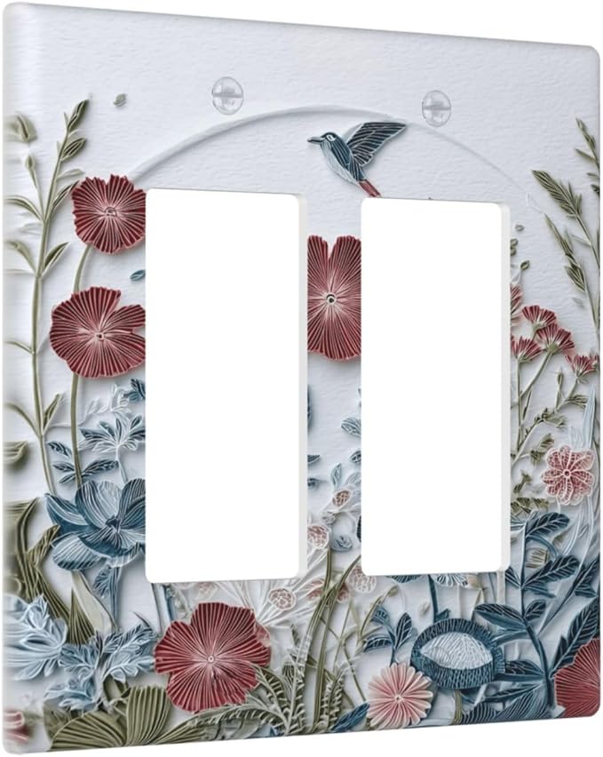 Bvtewkhz Wildflowers Flowers Floral Plants 2 Gang Double Rocker Wall Plate - Image 2