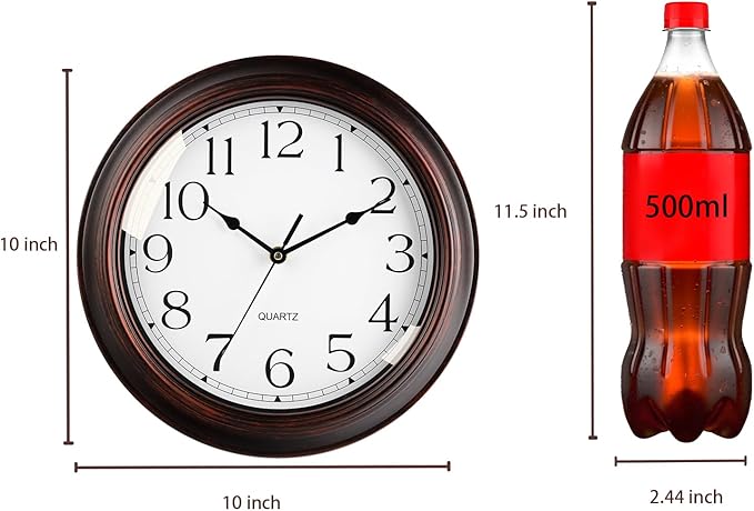 KECYET Wall Clock 10 Inch Battery Operated Silent Non-Ticking Wall Clock - Image 4