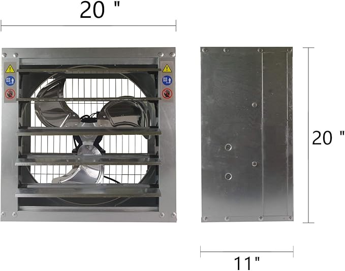 GRELWT 20" Wall Mounted Exhaust Fan - Image 2