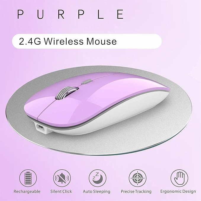 Uciefy Q5 Slim Rechargeable Wireless Mouse, 2.4G Portable Optical Silent Ultra - Image 8