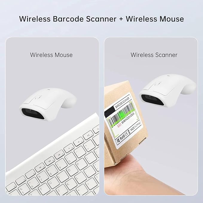 THARO New Wireless Mouse Barcode Scanner, 2-in-1 Design 2D Handheld Barcode - Image 2