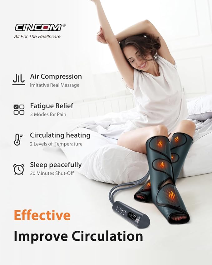 CINCOM Leg Massager with Heat and Compression, Legs Massage - Image 2