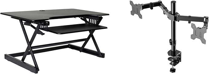 Rocelco 40" Large Height Adjustable Standing Desk Converter by Rocelco