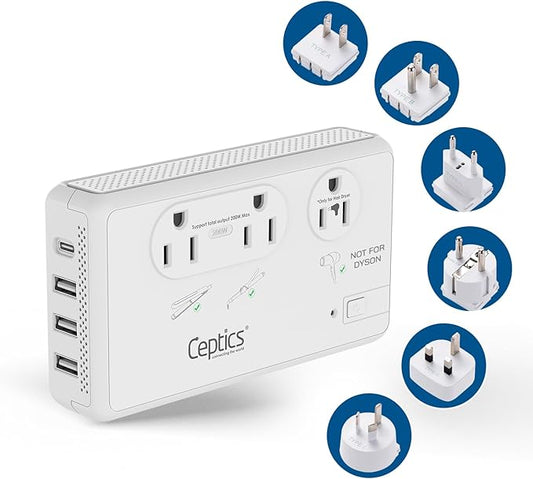 Ceptics 2000W Travel Voltage Converter by Ceptics