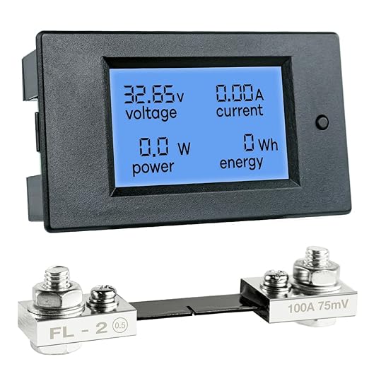 Hosyond DC 6.5-100V 0-100A LCD Display Digital Power Monitoring Meter Voltage by Hosyond