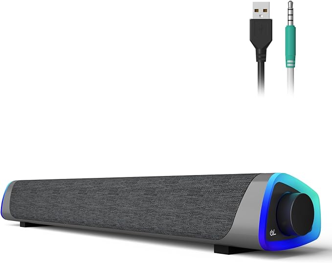 SOULION R30 Computer Speakers, USB Powered PC Speaker, Colorful LED Lights by SOULION