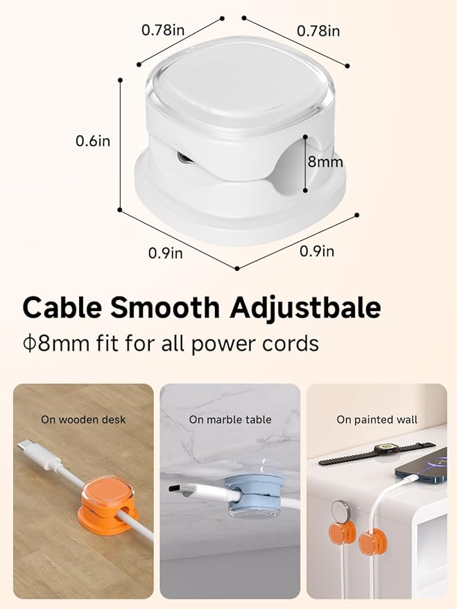 Magnetic Cable Clips, Adjustable Cord Holder Management, Adhesive Wire Keeper - Image 3