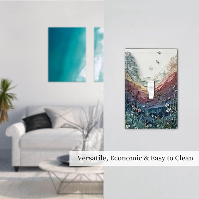 Bvtewkhz Butterfly Nature Floral Plant Leaves 1 Gang Single Toggle Wall Plate - Image 6